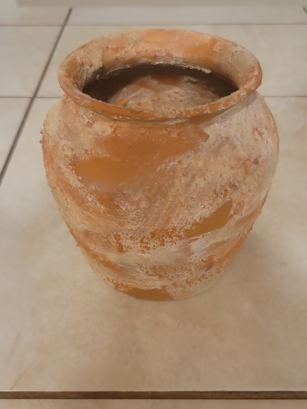 Vintage Textured Terracotta Clay Pot Vase